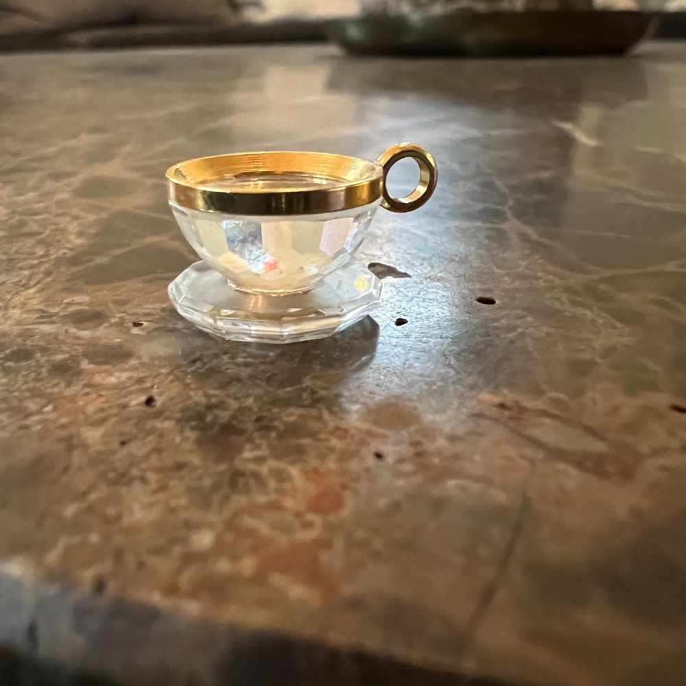 Swarovski Crystal Memories Tea Cup with gold accents #9460